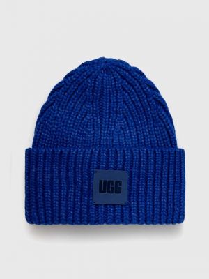 Dzianinowa czapka Ugg niebieska