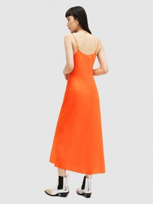 Midi ruha Allsaints narancsszínű