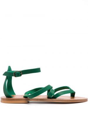 Велурени сандали K. Jacques зелено