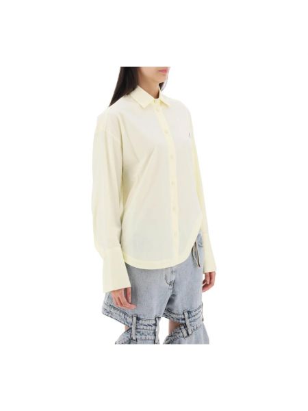 Blusa con bordado de algodón The Attico amarillo