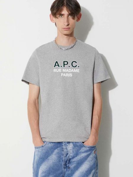 Pamučna majica A.p.c. siva