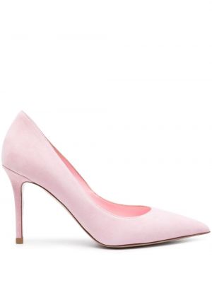 Pantofi cu toc din piele de căprioară Le Silla roz