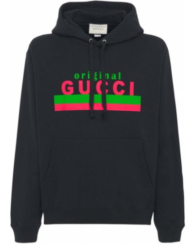 Pamučna hoodie s kapuljačom s printom Gucci