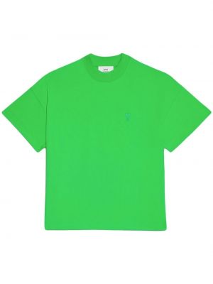 Bombažna majica Ami Paris zelena