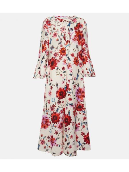 Vestito con spacco di lino a fiori Dorothee Schumacher