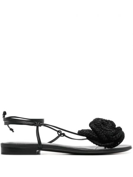Sandale s cvjetnim printom Magda Butrym crna