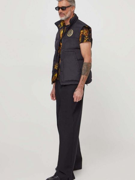 Péřová oboustranná džínová vesta Versace Jeans Couture černá
