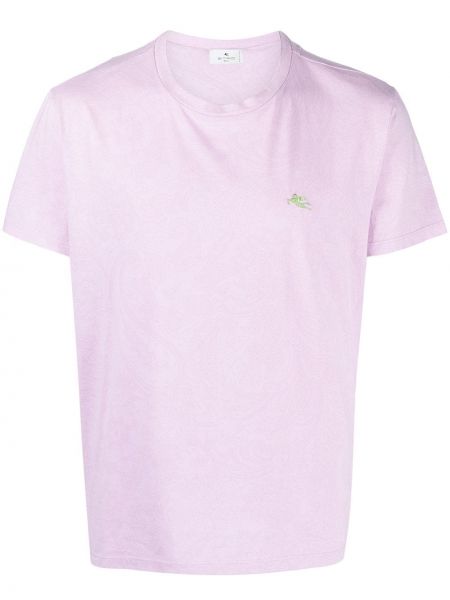 Camiseta de cachemir con estampado con estampado de cachemira Etro rosa