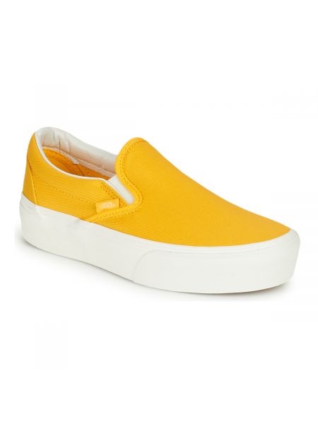 Klasický slip on domáce papuče na platforme Vans žltá