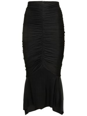 Drapovaný džerzej midi sukňa Alexandre Vauthier čierna