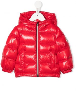 Pitkä takki tytöille Moncler Enfant punainen