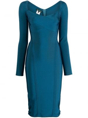 Коктейлна рокля Herve L. Leroux синьо