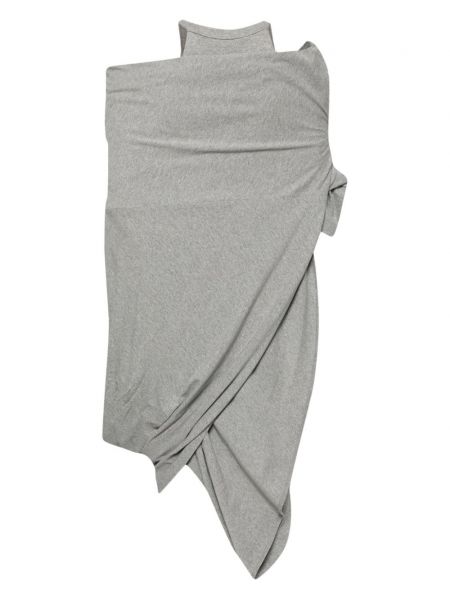 Robe asymétrique drapé Pushbutton gris