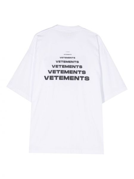 Raštuotas medvilninis marškinėliai Vetements balta