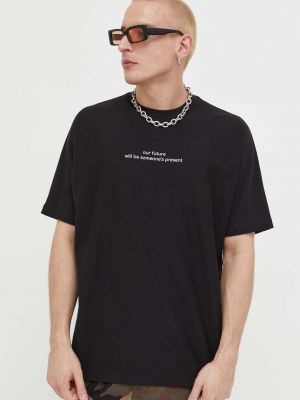 Bavlněné tričko s potiskem Preach černé