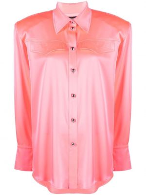 Сатенена риза David Koma розово