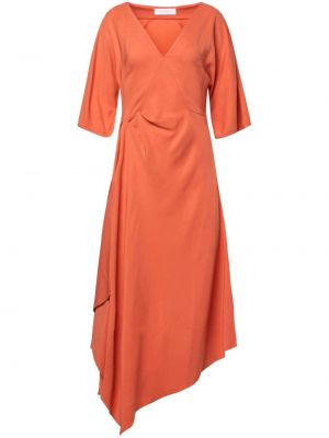Asymetrické midi šaty Equipment oranžová