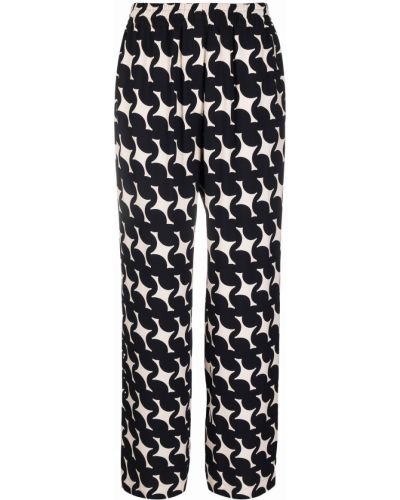 Pantalones rectos con estampado con estampado abstracto Odeeh negro
