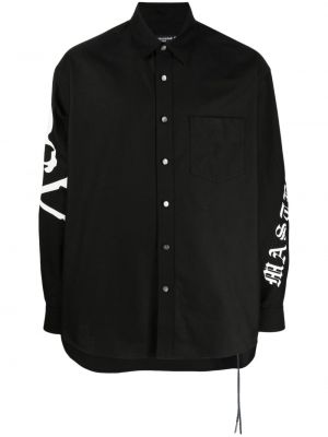 Памучна риза с принт Mastermind Japan черно