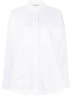 Πουπουλένιο πουκάμισο με κουμπιά Low Classic λευκό