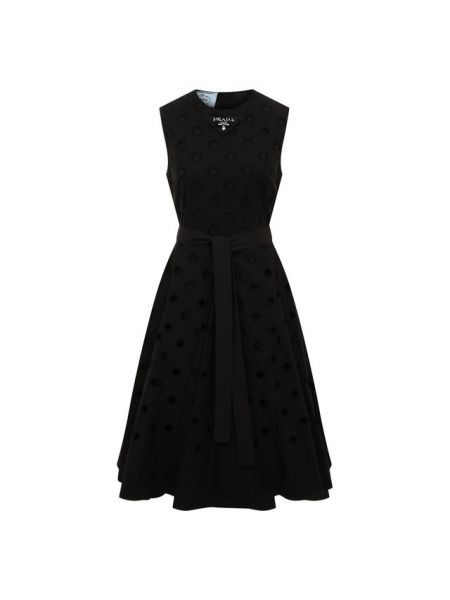 Черное хлопковое платье Prada
