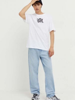 Памучна тениска с дълъг ръкав с принт Gcds бяло