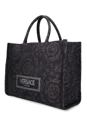 Žakárová shopper kabelka Versace černá
