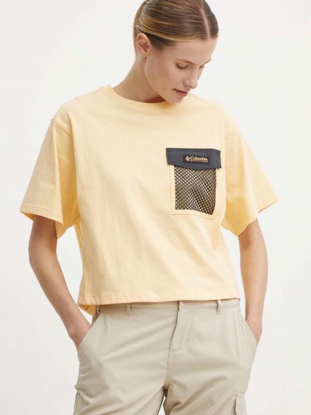 Bavlněné tričko Columbia žluté