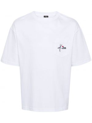 Βαμβακερή μπλούζα με κέντημα Kiton λευκό