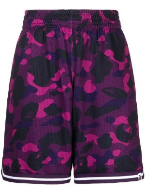 Shorts de sport à imprimé à imprimé camouflage A Bathing Ape® violet
