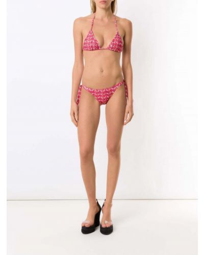 Bikini à motif chevrons Amir Slama rose