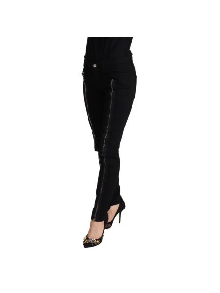 Jeansy skinny dopasowane slim fit bawełniane Dolce And Gabbana czarne