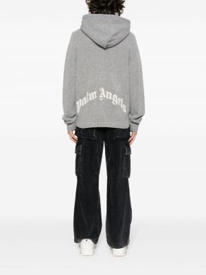Strick hoodie mit reißverschluss Palm Angels grau