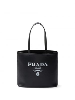 Δερμάτινη τσάντα shopper με σχέδιο Prada