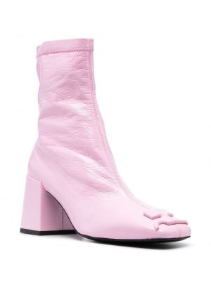 Iš natūralios odos auliniai batai Courreges rožinė