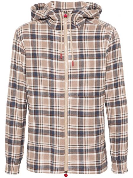 Flannel hættetrøje Kiton brun