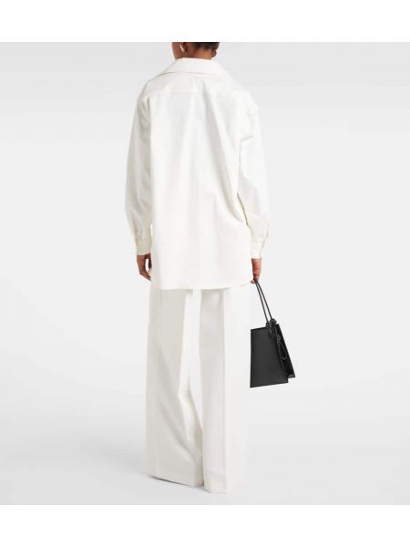 Oversized βαμβακερό πουκάμισο Max Mara λευκό