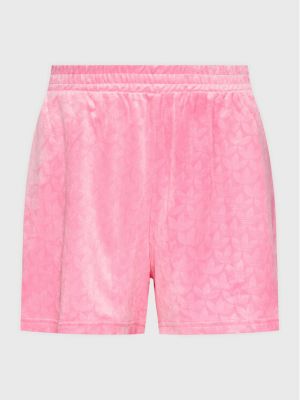 Relaxed кадифени спортни шорти Adidas розово