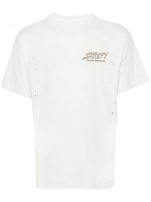 Памучна риза Satisfy бяло