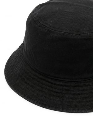 Haftowany kapelusz bawełniany Stussy czarny