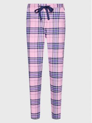 Kostkované kalhoty Cyberjammies růžové