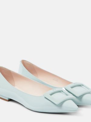 Lakkozott bőr balerina cipők Roger Vivier kék