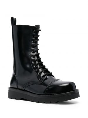 Kožené kotníkové boty Valentino Garavani černé