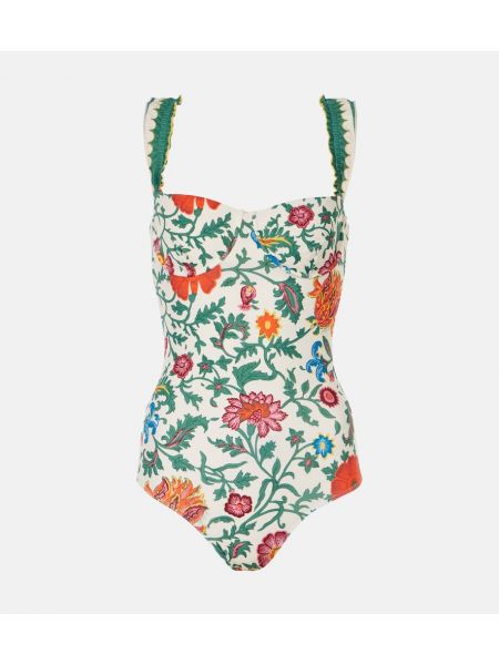 Ruffle floral badetøy La Doublej hvit