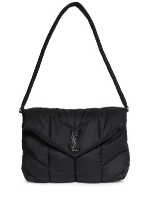 Pikowana nylonowa torba na ramię Saint Laurent czarna
