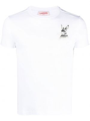 Тениска с принт Lanvin бяло