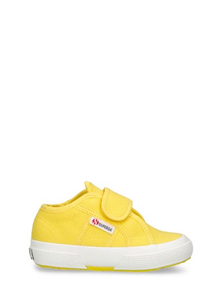 Bomull canvas sneakers for jenter Superga gul