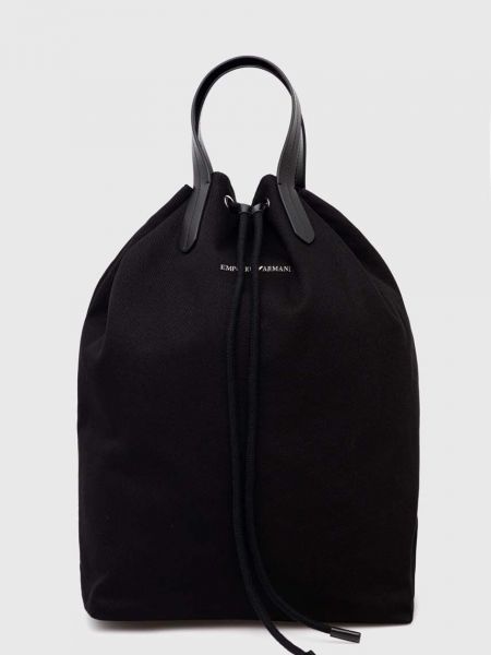 Czarna torba bawełniana Emporio Armani