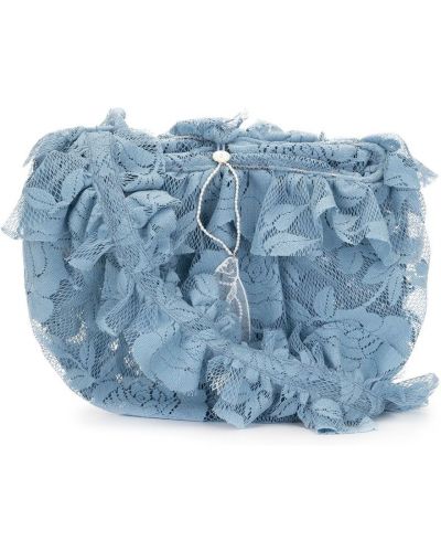 Bolsa de flores con volantes de encaje Yuhan Wang azul