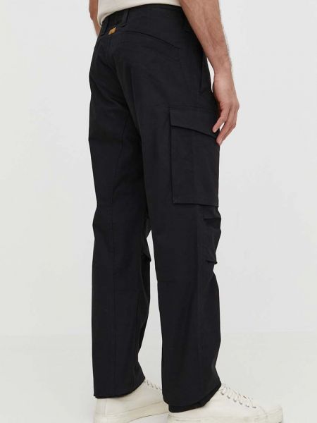 Jednobarevné bavlněné kalhoty s hvězdami G-star Raw černé